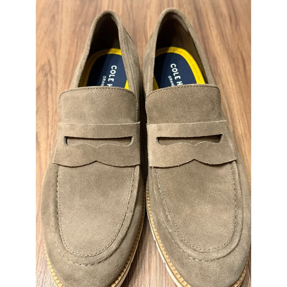 Cole Haan FlexGrand+ Penny Loafers Truffle Brown Suede Shoes (C41635) Sz 8